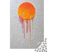 Abstract Sunset Wall Art Adult Jigsaw Puzzle, 1000 Pieces, 38x26cm/1000pcs; Easy to Pause And Continue Later; White Card Pieces for Easy Sorting