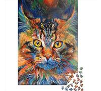 Abstract Surreal Cat Wooden Jigsaw Puzzles 1000 Pieces for Adults Jigsaw Puzzles for Adults 1000 Piece Puzzle Educational Games 1000pcs (75x50cm)