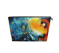 Abstract Swirl Art Leather Toiletry Bag, Travel Wash Kit