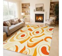 Abstract Swirl Floor Mat 50x80 cm, Retro 60s 70s Rugs for Living Room Bedroom, Washable Non Slip Area Rugs, Pattern Small Carpet, Home Decor C&J40