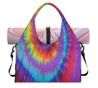 Abstract Swirl Tie Dye Sports Duffel Bag for Women Men Weekend Overnight Bag with Shoe Compartment Shoulder Tote Luggage Bag for Yoga Gym Travel