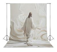 Abstract Swirling Jesus Walking on Water Canvas Painting Poster - Elegant Christian Art Gift Spiritual Modern Wall Decor, Jesus Art, Jesus Walking Photography Cloth56x79inch(142x200cm)