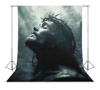 Abstract Swirling Jesus Walking on Water Canvas Painting Poster - Elegant Christian Art Gift Spiritual Modern Wall Decor, Jesus Art, Jesus Walking 1 Photography Cloth56x79inch(142x200cm)