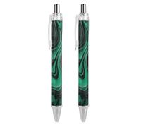Abstract Swirls Pattern Green Retractable Ballpoint Pens 0.5mm Fine Black Ink Smooth Writing Rollerball Pen Office Gift