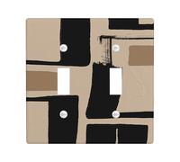 Abstract Switch Cover Plate Double Rocker Wall Plates Black Beige Summer Fall Wall Home Decor Standard Size Thermoplastic Cover