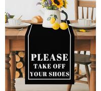 Abstract Take off Your Shoes on Black Table Runner 72 Inches Long, Modern Art Washable Table Runners Heat-Insulation Kitchen Dining Table Decorations for Home Party Decor 13x72in