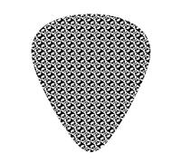 Abstract Tapestry Guitar Picks 12 Pack Universal ABS Guitar Picks,Futuristic Monochrome Background Designed with Contrast Circles and Squares,for Acoustic and Electric Guitar,Black and White