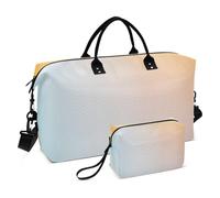 Abstract Teal Blurred Color Duffel Bags for Traveling & Make up Pouches Set of 2, Modern Womens Luggage Set Tote Weekend Bags Duffel