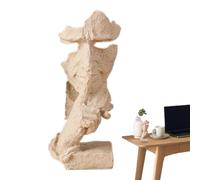 Abstract Thinker Sculpture - Silent Resin Figure Ornament, Modern Art Statue, Minimalist Face Design Sculptural Masterpiece | Contemporary Office Decor