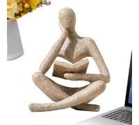 Abstract Thinker Statue - Small Resin Thinking Man Figurine | Artistic Ornament | Desk Sculpture For Office Shelf, Home Accent, Decorative Art Piece Of Coffee Table Bathroom Fireplac