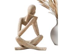Abstract Thinker Statue - Small Resin Thinking Man Figurine | Artistic Ornament | Desk Sculpture For Office Shelf, Home Accent, Decorative Art Piece Of Coffee Table Bathroom Fireplac