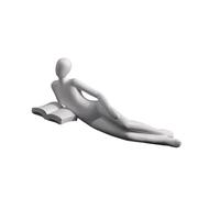 Abstract Thinking Female Reading Statue Woman Modern Aesthetic Resin Figurine Sculpture for Bookshelf Desk Decoration
