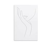 Abstract Thinking Women Line Art Posters Artworks Canvas Poster Wall Art Prints Home Modern Decor 12x18inch(30x45cm)