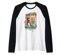 Abstract Thoughts Retro Collage Mixed Media Artwork Raglan Baseball Tee