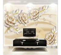 Abstract Three Dimensiona Golden Rose Butterfly 3D Wallpaper Luxury Home Dining Decor Paste Sofa Living Room The Wall for Bedroom Mural-250cm×170cm