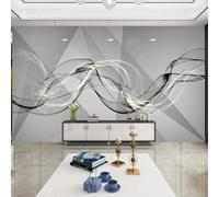 Abstract Three Dimensional Art Smoke Line Geometry 3D Wallpaper Easy Install Feature Office Living Room Sofa Bedroom TV Background Wall Decoration-350cm×256cm