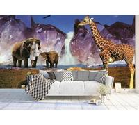 Abstract Three Dimensional Elephant Giraffe Swan 3D Wallpaper Luxury Home Dining Decor Paste Sofa Living Room The Wall for Bedroom Mural-200cm×140cm