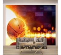 Abstract Three Dimensional Minimalist Flame Football 3D Wallpaper Textured Silk Easy Install Living Room Sofa Bedroom Dining Room Home Decoration Wall-250cm×170cm