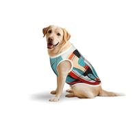 Abstract Three-Dimensional Painting Dog Pure Cotton Tshirts for Medium & Large Dogs,Breathable Stretchy Tank Top Sleeveless Vest Tee Shirt