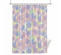 Abstract Tie Dye Art Shower Curtain for Bathroom, Blue Green Yellow Gradient Print Waterproof Cloth Fabric Bathroom Accessories Set with 12 Rust Proof Plastic Hooks, 66” x 72”