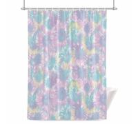 Abstract Tie Dye Art Shower Curtain for Bathroom, Pink Aqua Green Yellow Gradient Print Waterproof Cloth Fabric Bathroom Accessories Set with 12 Rust Proof Plastic Hooks, 36” x 72”