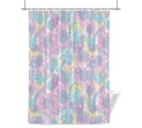 Abstract Tie Dye Art Shower Curtain for Bathroom, Pink Teal Green Yellow Gradient Print Waterproof Cloth Fabric Bathroom Accessories Set with 12 Rust Proof Plastic Hooks, 72” x 84”