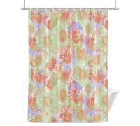 Abstract Tie Dye Art Shower Curtain for Bathroom, Purple Green Orange Gradient Print Waterproof Cloth Fabric Bathroom Accessories Set with 12 Rust Proof Plastic Hooks, 36” x 72”