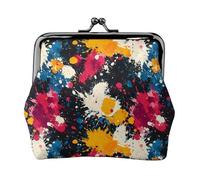 Abstract Tie-Dye Colors Print Coin Purse for Women, Kiss-lock Change Purse Wallets, Small PU Leather Coin Purses