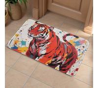 Abstract Tiger Front Door Mat, Heavy Duty Bathroom Rugs Durable Welcome Mat for Outdoor Indoor, Super Absorbent Bath Rugs for Entryway Outside Patio Porch, 40x60cm