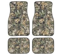Abstract Tree Camo Print Car Floor Mats Full Set Front and Rear Auto Floor Mat Universal Car Carpet All Weather Protection Fit for SUV, Sedan, Truck, Set of 4