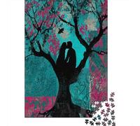 Abstract Tree Collage with Branches Shaped Like Two Human Silhouettes Puzzle 38x26cm/1000pcs Puzzles, Die Für Erwachsene Und Personen Ab 14 Jahren Geeignet Sind