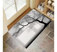Abstract Tree Door Mats 40 X 60 Cm, Washable Indoor Doormat Tpr Non-Slip, Dirt Trapper Front Door Mat Inside, Modern Minimalism Absorbent Entrance Rug For Entryway, Pets Dogs - Light Gray