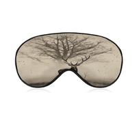 Abstract Tree Elk Picture Sleep Mask Personality Eye Sleep Shade Cover Comfortable Breathable Sleeping Blindfold Soft Comfortable Night Eye Cover Adjustable Band Eye Mask for Men Women