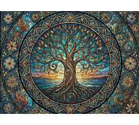 Abstract Tree Puzzle - 1500 Piece Jigsaw Puzzles for Adults - The Back Features Printed Letter Guides - The Pieces fit Together Snugly - Wooden Puzzles for Adults - Gifts Man 34.3 X 22.4 Inch s7h-885