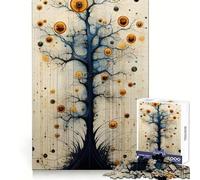 Abstract Tree with Golden Orbs for Adults 1000 Piece Puzzle Brain Exercise HD Print Home Activity Birthday Art Gift (50x75cm)