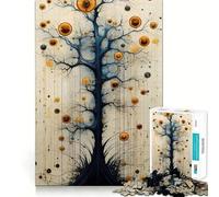 Abstract Tree with Golden Orbs Jigsaw Puzzles 1000 Pieces for Adults Think Sharper True Detail Home Play Christmas Surprise (38x26cm)