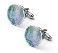 Abstract Tree With Water Lilies on Lake Shirt Cufflinks for Men Cuff Links Tie Father Husband Wedding Business 1.7cm