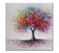 Abstract Trees Landscape Paintings Print On Canvas Colorful Pop Art Giclee Canvas Prints for Living Room Cuadros Decor 75x75cm No Frame
