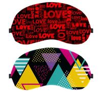 Abstract Triangle 2-Pack Eye Patch and Eye Masks Set, Light-Blocking, Soft, Breathable Sleep Mask Kit