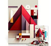 Abstract Triangle Fusion Jigsaw Puzzles 1000 Pieces for Teenagers Restful Game Firm Edge Family Bond Home Art (38x52cm)
