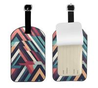 Abstract Triangle Striped Print Bag Tags Stylish Luggage Tag 4.3 x 2.76 Inch Essential Travel Accessory Suitcases