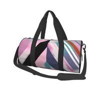 Abstract Triangle Striped Printed Canvas Travel Duffel Bag - Gym Sports Bag with Large Capacity for Weekend Business Travel