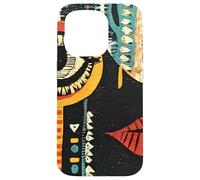 Abstract Tribal Face Primitive Art Graphic Case for iPhone 15 Pro