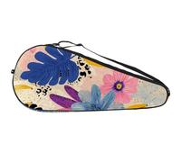 Abstract Tropical Exotic Flowers Summer Pattern Racquet Tennis Bag Lightweight Racquet Holder for Beginner Tennis Players