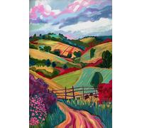 Abstract Tropical Landscape Poster Mountain River Plant Tree Beautiful Scenery Canvas Painting Wall Art Room Home Decor 50x70cm No Frame