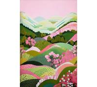 Abstract Tropical Landscape Poster Mountain River Plant Tree Beautiful Scenery Canvas Painting Wall Art Room Home Decor 50x70cm No Frame