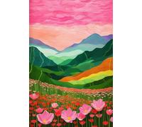 Abstract Tropical Landscape Poster Mountain River Plant Tree Beautiful Scenery Canvas Painting Wall Art Room Home Decor 60x90cm No Frame