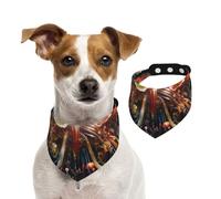Abstract Trumpet Flower Dog Bandanas-Washable Dog Kerchief for Small to Large Pet Scarf for Girl Or Boy, Pet Accessories