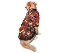 Abstract Trumpet Flower Dog Hoodie for Medium and Large Dogs – Soft Polyester Pet Clothes, Suitable for All Seasons