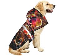 Abstract Trumpet Flower Waterproof Dog Raincoat And Rain Jacket With Hood, Reflective Strips And Adjustable Belly Strap, Fits Small To Large Dogs